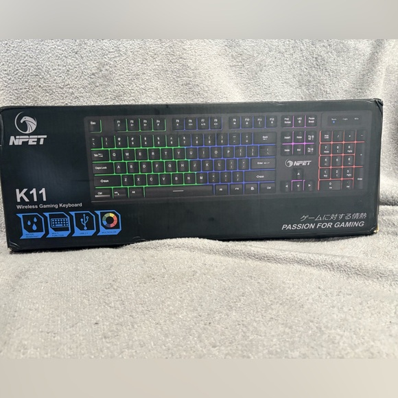 NPET K11 Wireless Gaming Keyboard RGB Quick and Quiet‎ Typing  - Black - Picture 1 of 6